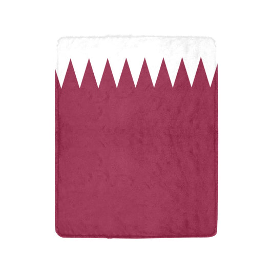 Burgundy blanket with white zigzag design, Luv My Flag.