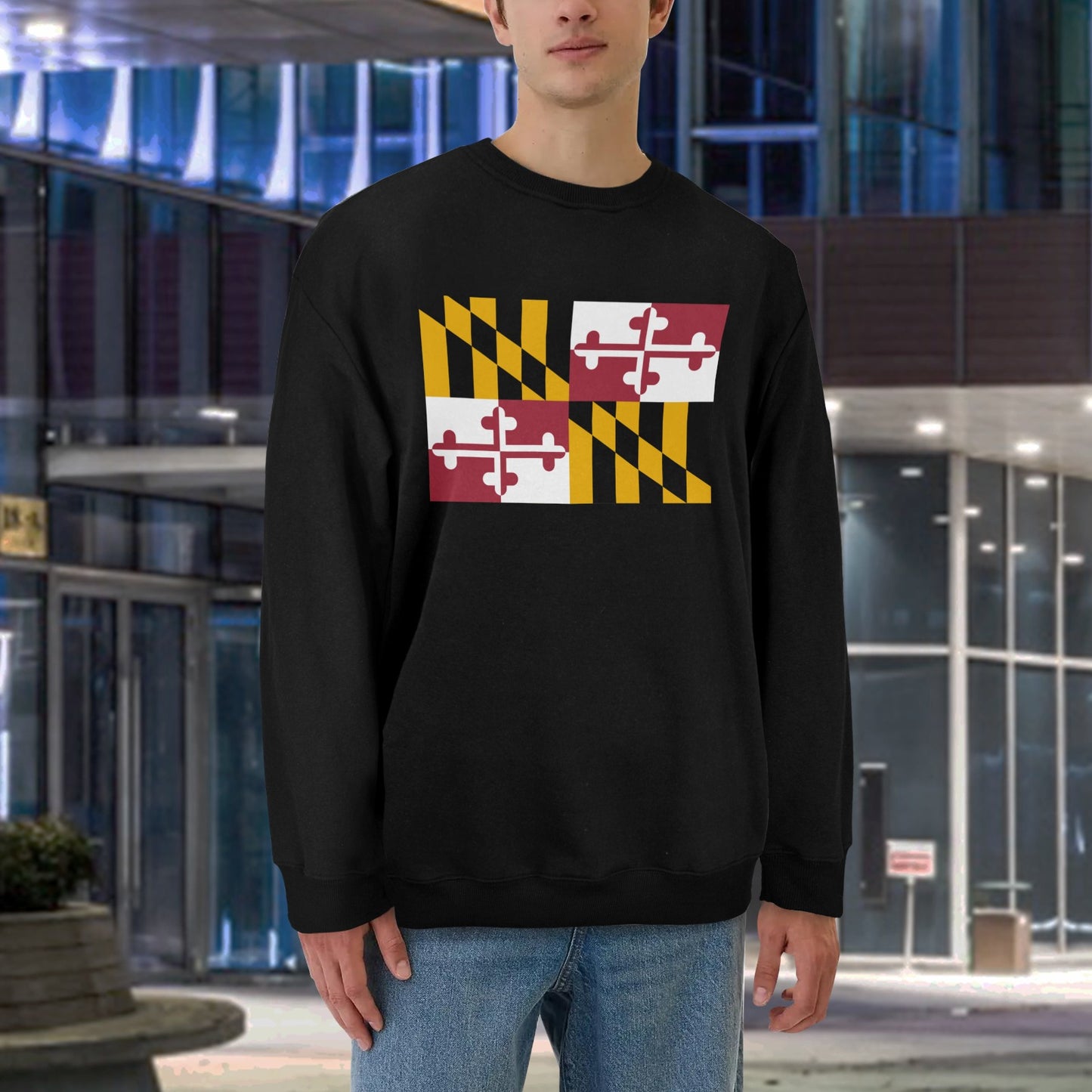 Maryland Flag Unisex Fleece Sweatshirt (Made in the USA)