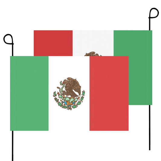Dual Mexican flags with stands, by Luv My Flag.