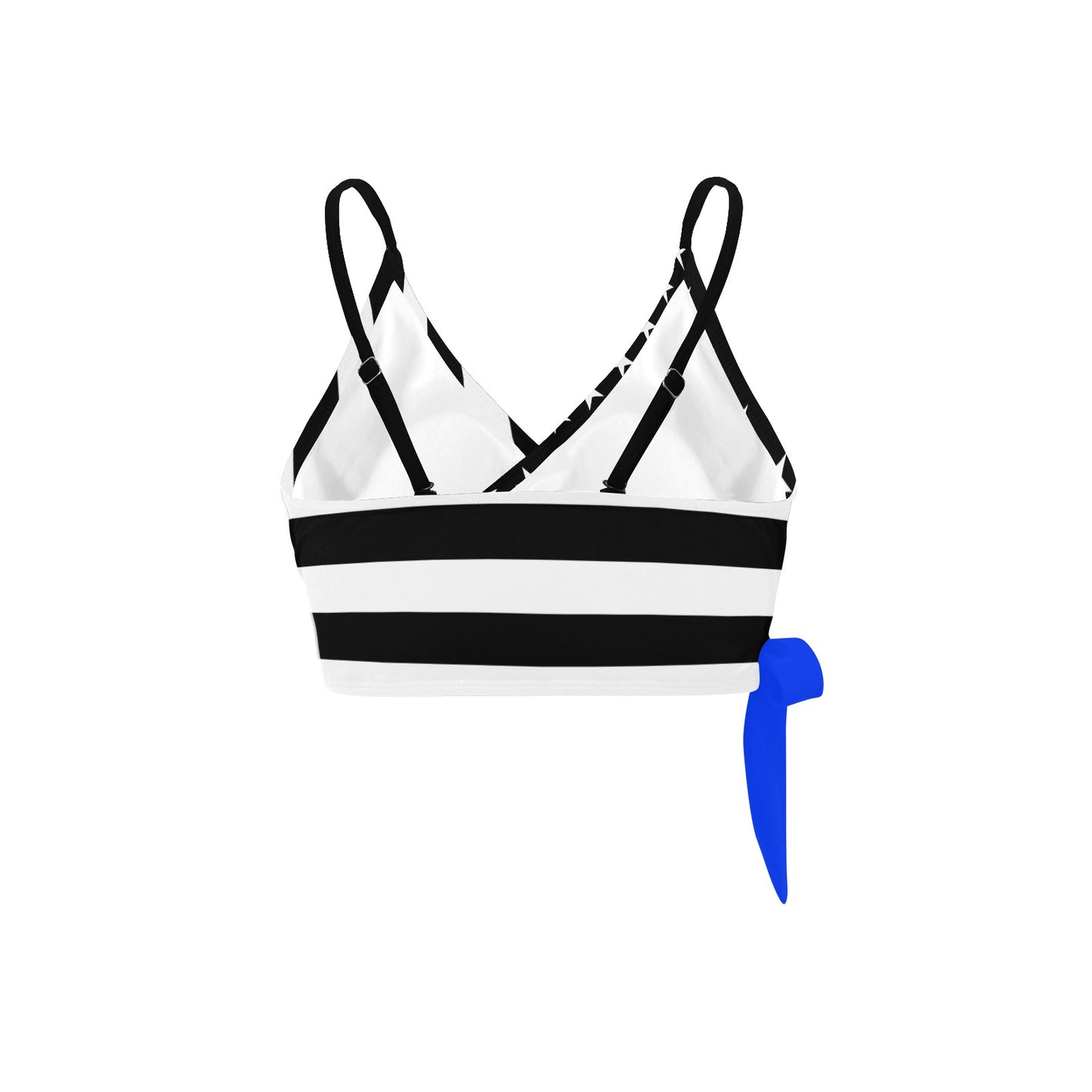 Thin Blue Line Flag Inspired Knot Side Bikini Top