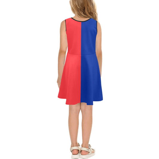 France Flag Inspired Girls' Sleeveless Sundress | Ships from USA