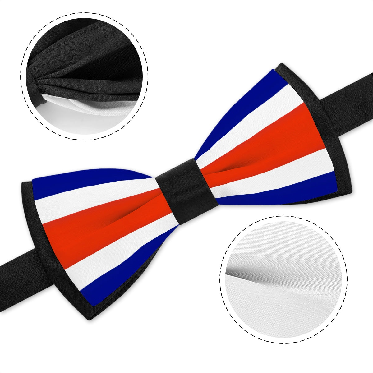 Costa Rica Flag Inspired Bow Tie – Look Sharp, Show your Columbian Pride