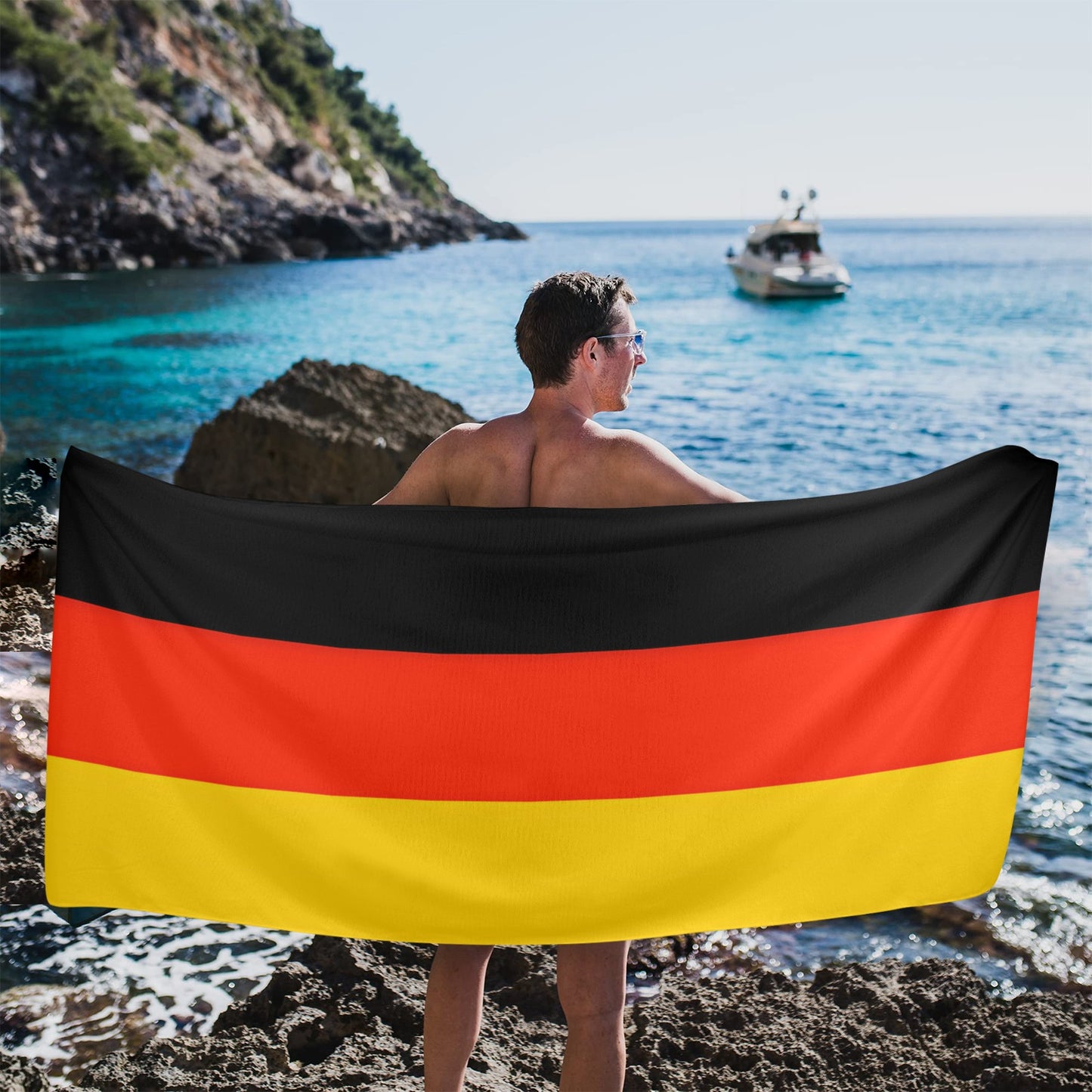 Germany Flag Beach Towel 31"x71" (Made in USA)