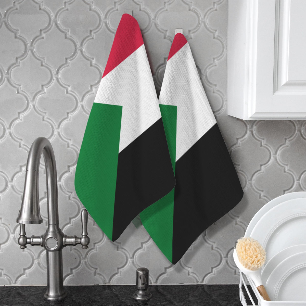 Sudan Flag Inspired Kitchen Towel 40X60cm (Pack of 2) | Printed In the USA