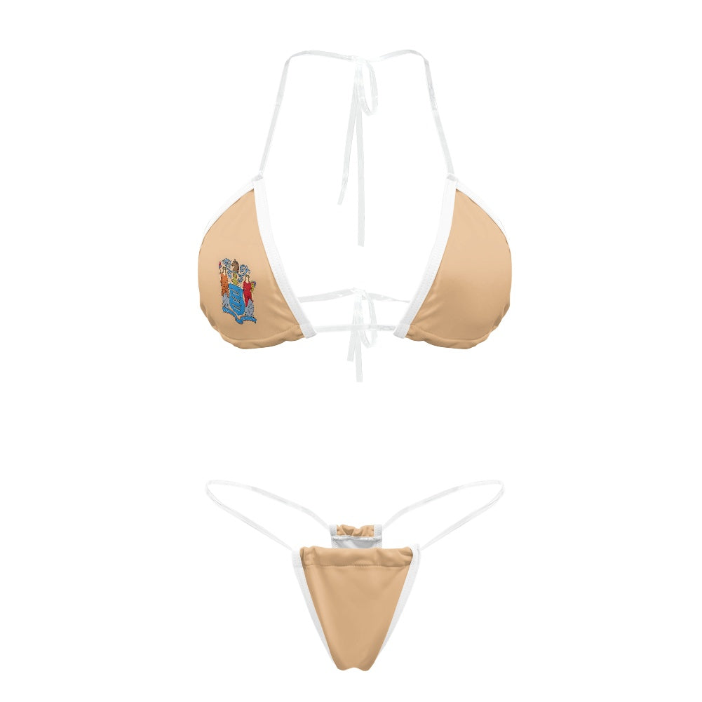 New Jersey Flag Inspired Transparent String Thong Bikini