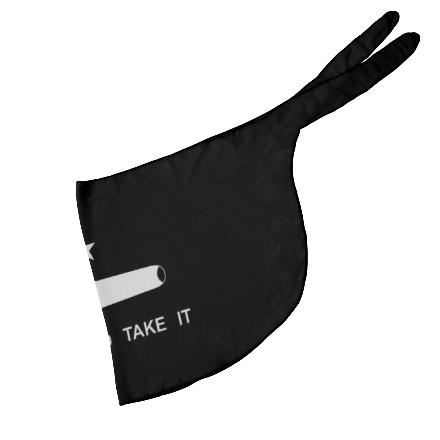 Black flag with white print, Luv My Flag brand.