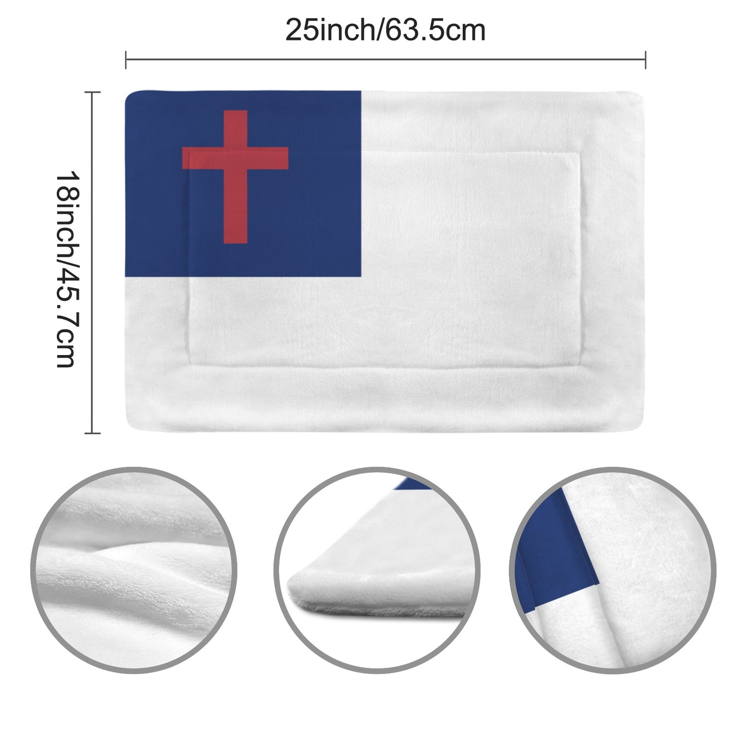 Christian Flag Inspired Pet Mat 25x18inch (Made in the USA)