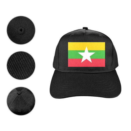 Myanmar Flag Inspired Baseball Cap | Printed in the USA
