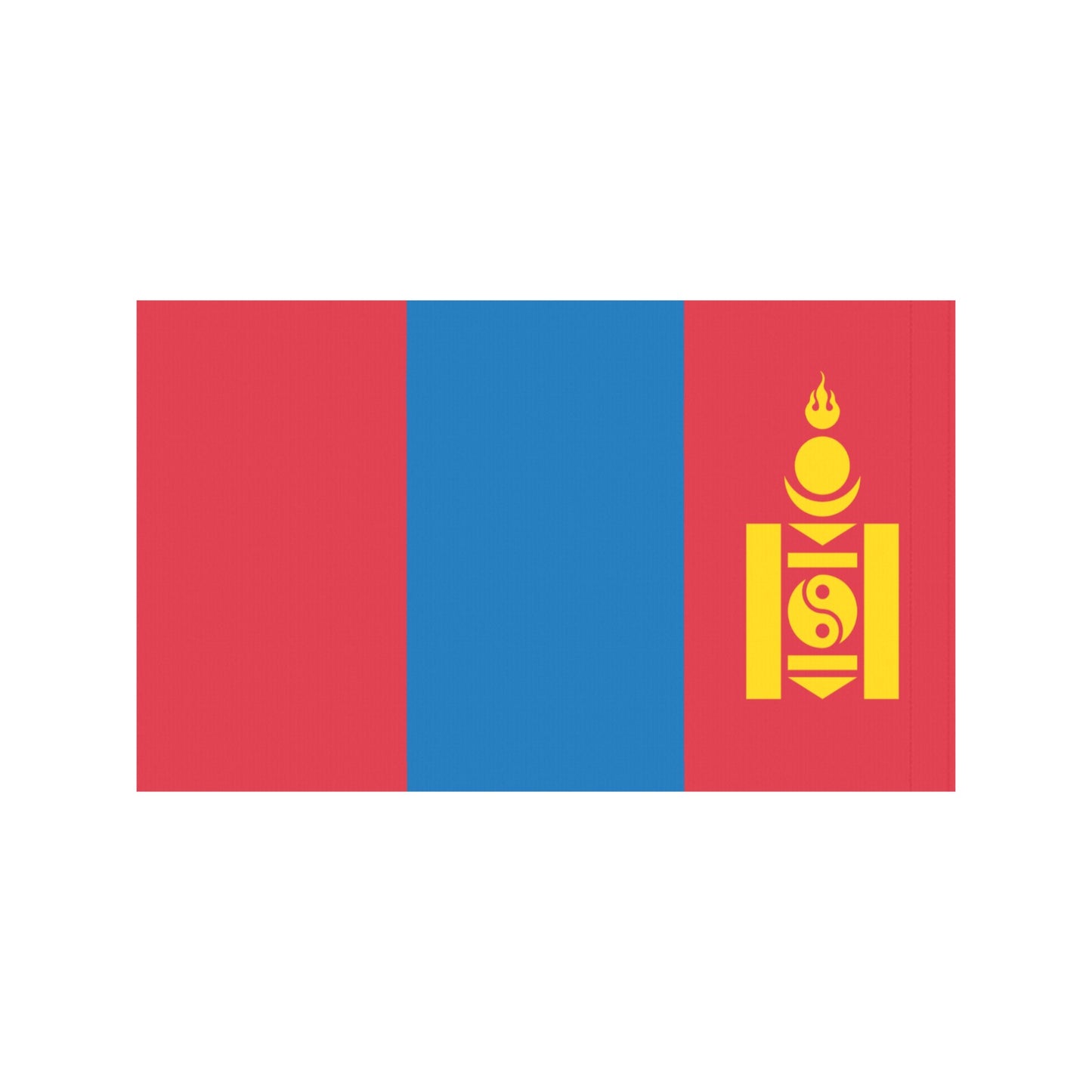 Flag of Mongolia by Luv My Flag, red, blue stripes.