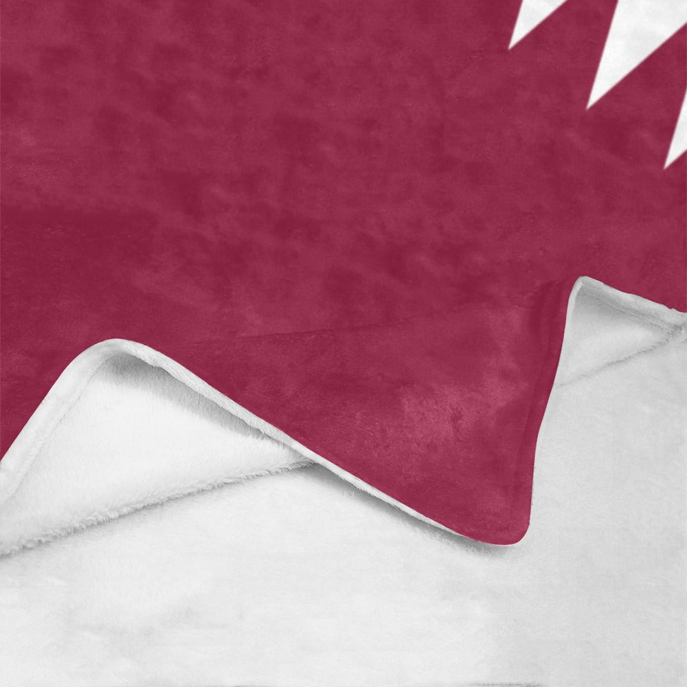 Cozy maroon and white blanket by Luv My Flag.