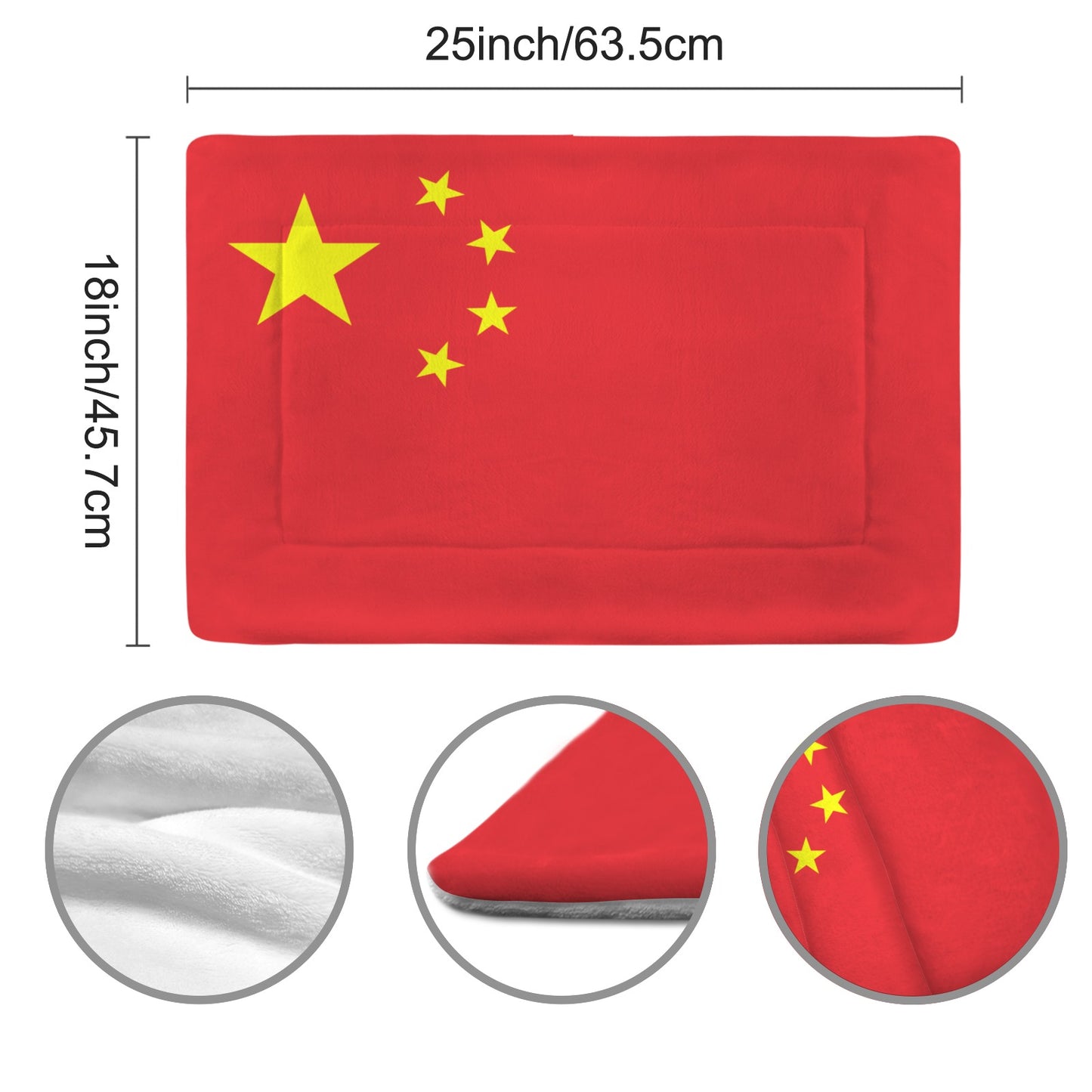 China Flag Inspired Pet Mat 25x18inch (Made in the USA)