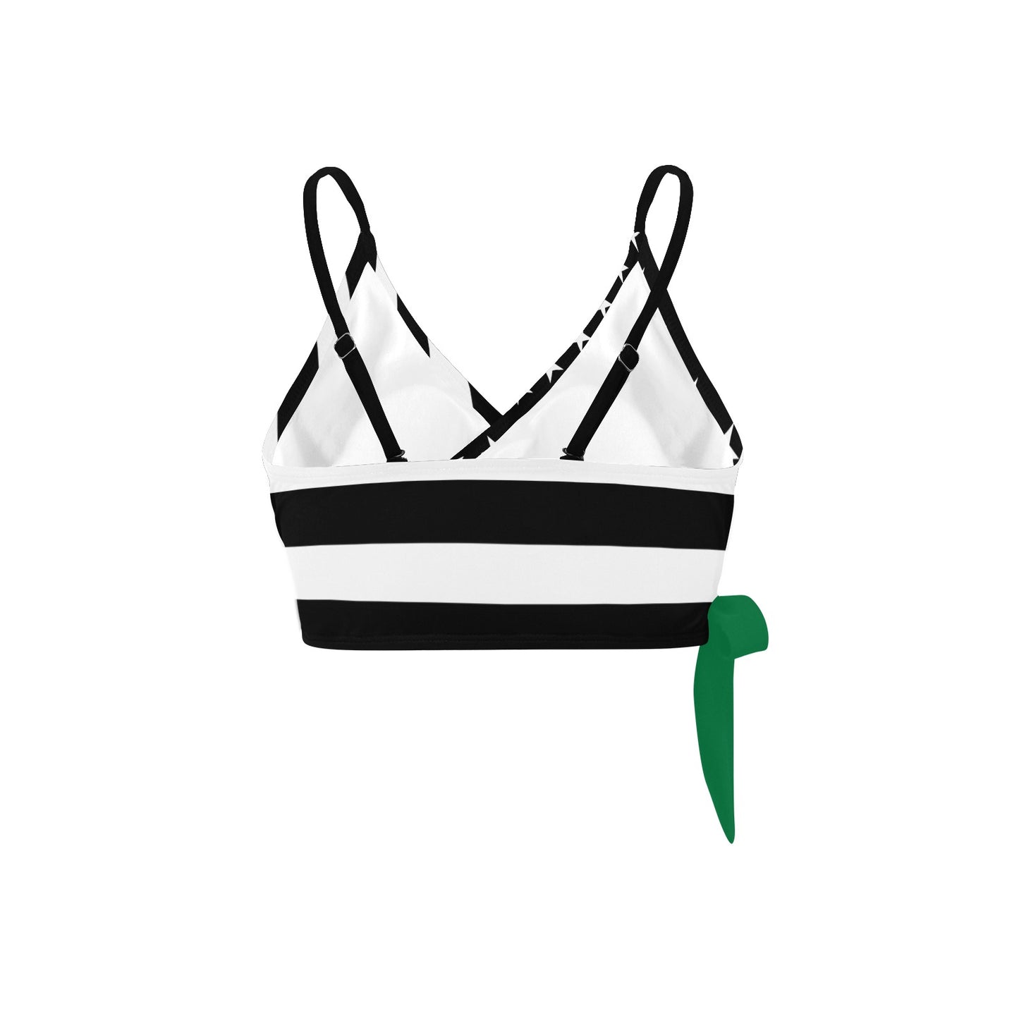 Thin Green Line Flag Inspired Knot Side Bikini Top