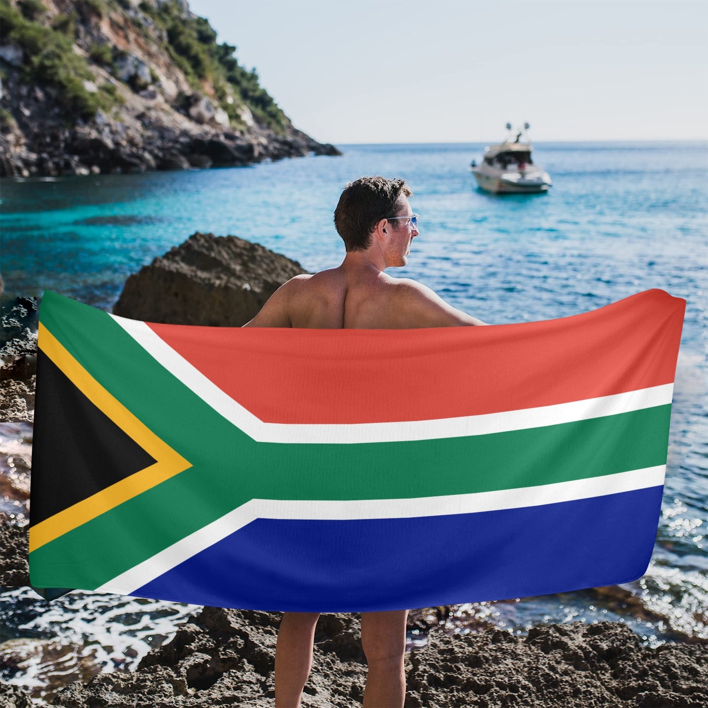 South Africa Flag Beach Towel 31"x71" (Made in USA)