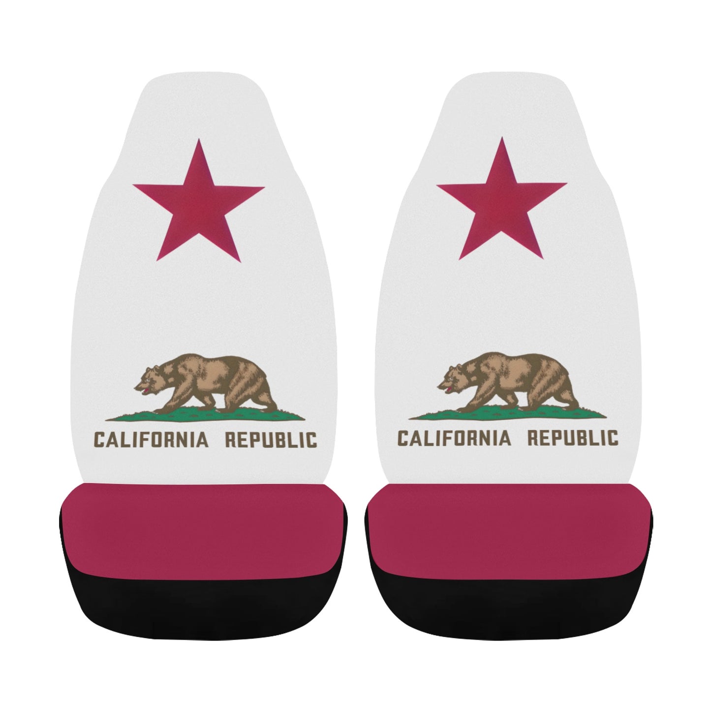 California Flag Car Seat Cover Airbag Compatible(Set of 2)