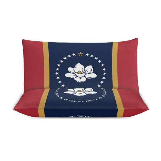 Mississippi Flag Inspired 3-Piece Bedding Set (1 Duvet Cover + 2 Pillow Shams) – 102"×90"
