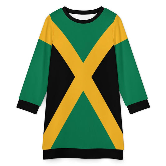 Jamaica Flag Inspired Sweater Dress