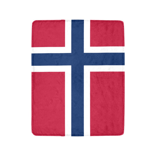 Red, white, and blue Luv My Flag blanket featuring Norway.