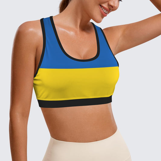 Ukraine Flag Racerback Sports Bra