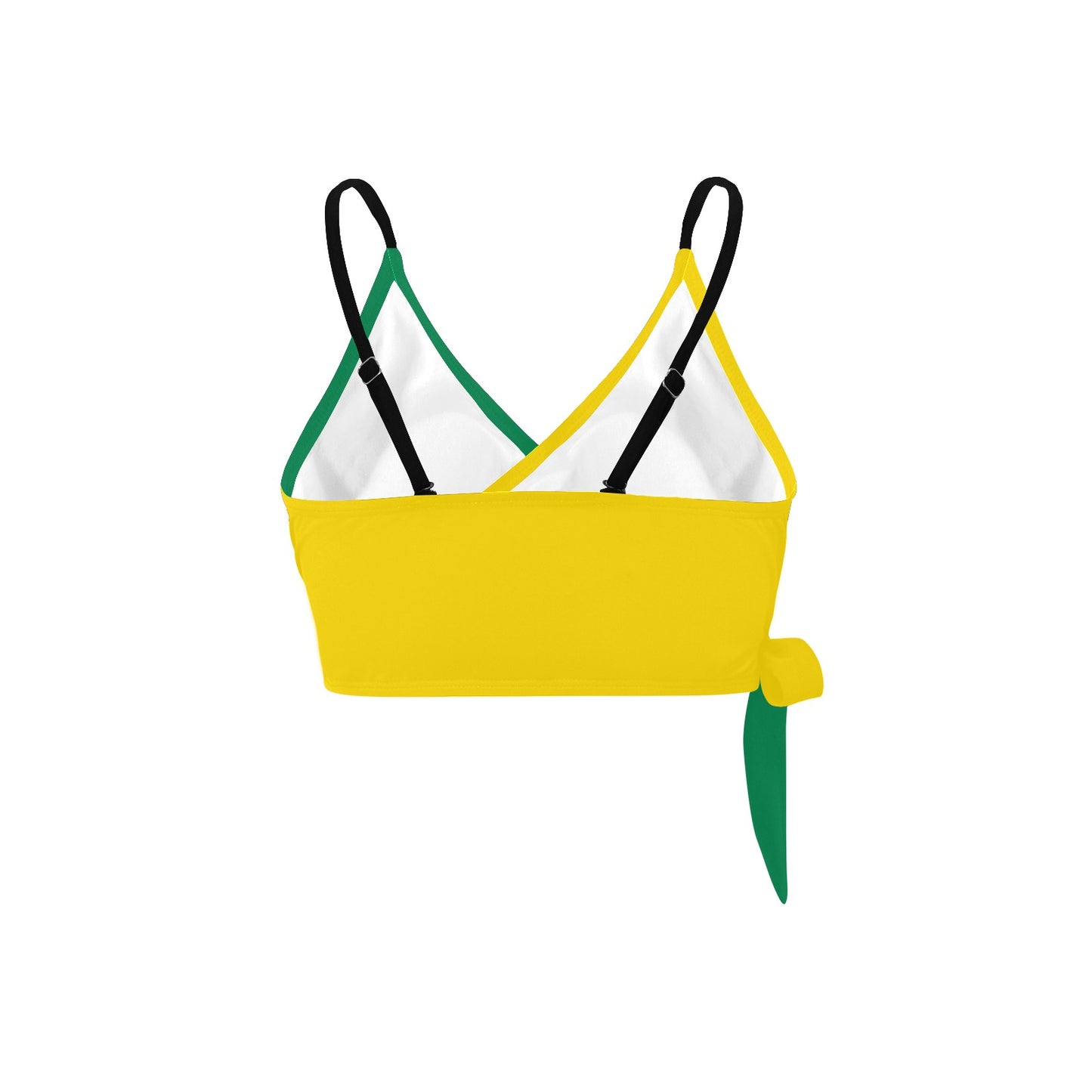 Brazil Flag Inspired Knot Side Bikini Top