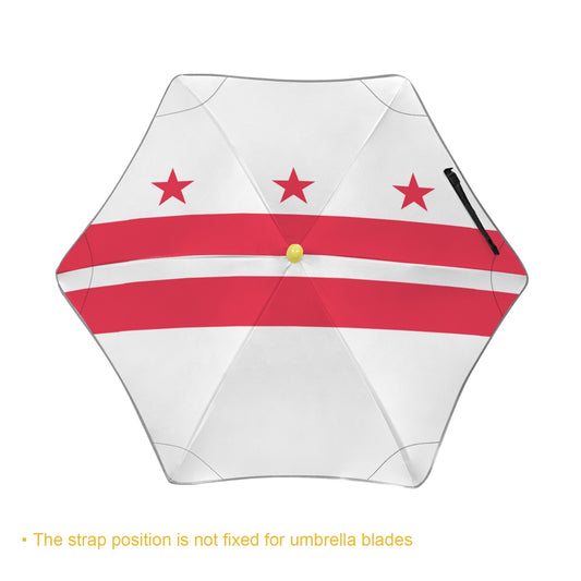 Washington DC Flag Inspired Kids Safe Round Corner Umbrella