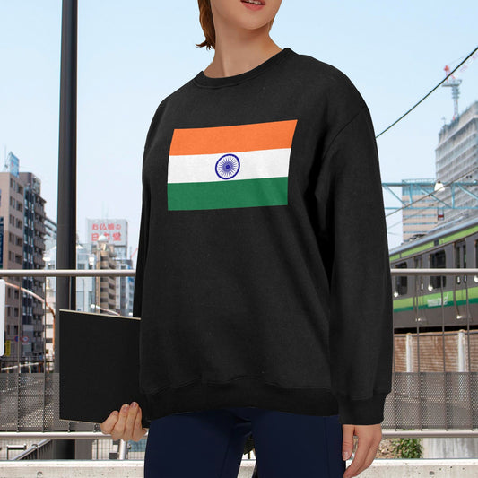 India Flag Unisex Fleece Sweatshirt (Made in the USA)