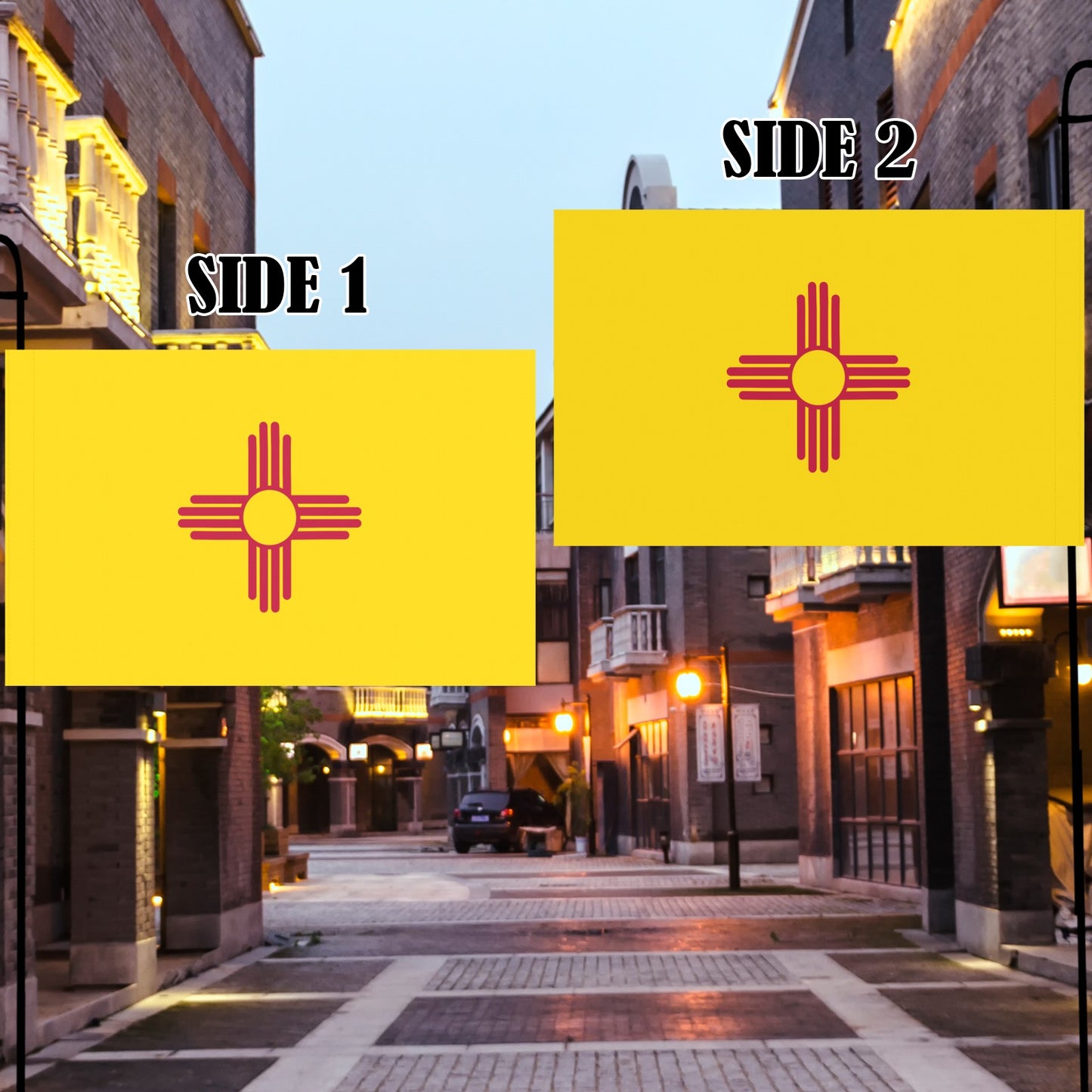 Yellow New Mexico flag by Luv My Flag brand.