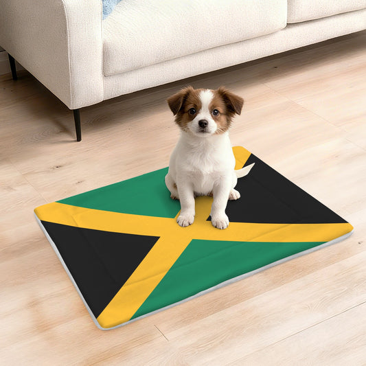 Jamaica Flag Inspired Pet Mat 25x18inch (Made in the USA)