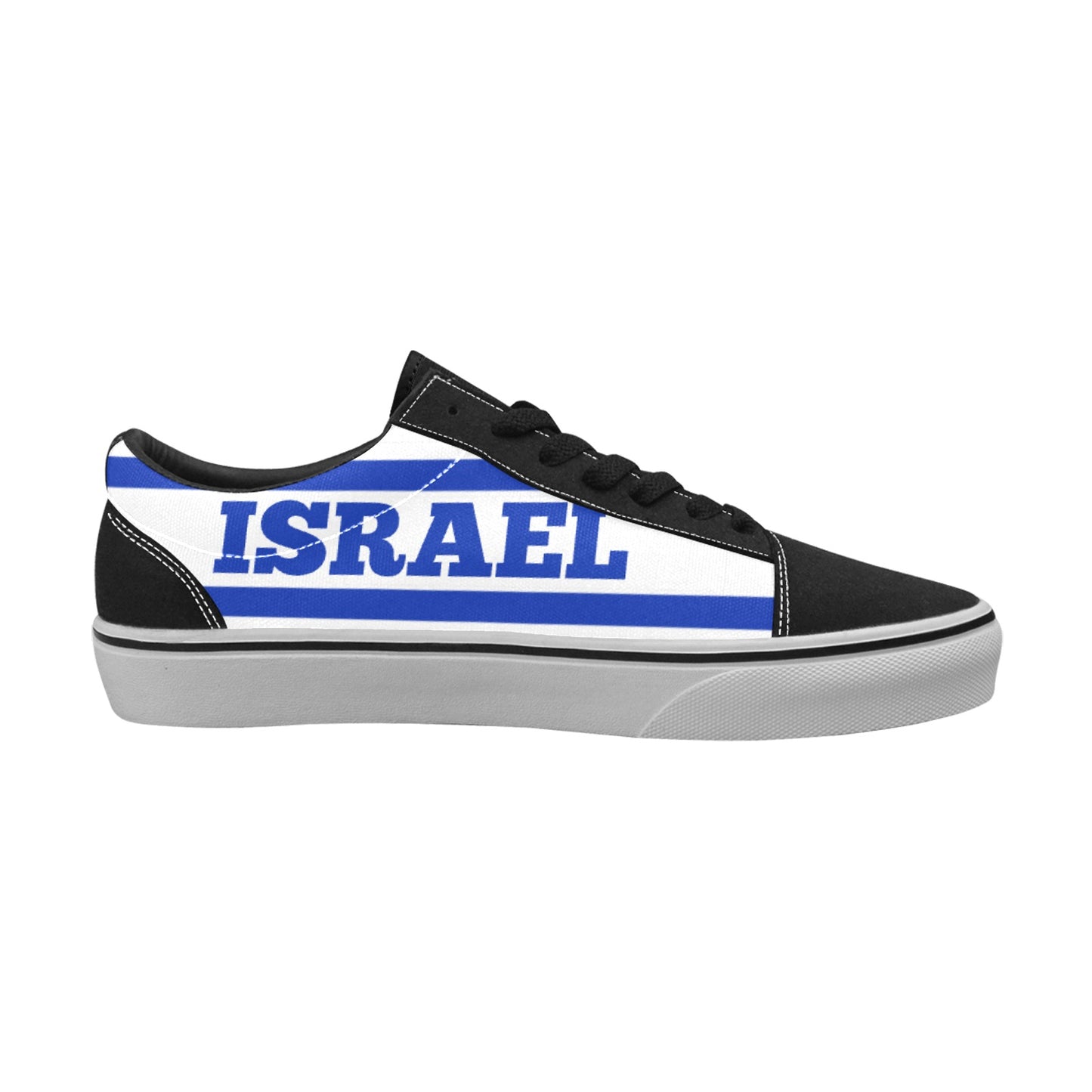 Israel Flag Inspired Men's Lace-Up Canvas Shoes