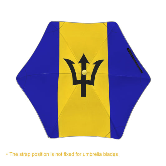 Barbados Flag Inspired Kids Safe Round Corner Umbrella