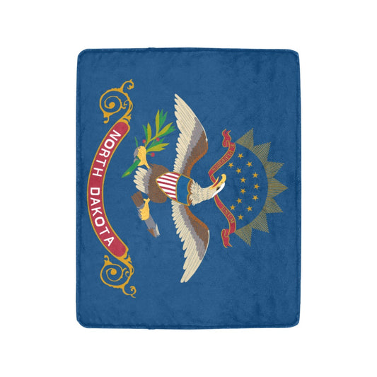 Luv My Flag blanket featuring North Dakota state emblem.
