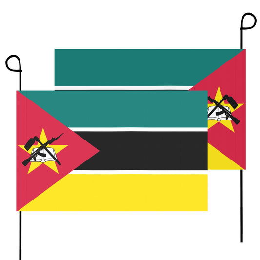 Mozambique flags by Luv My Flag, displayed on poles.