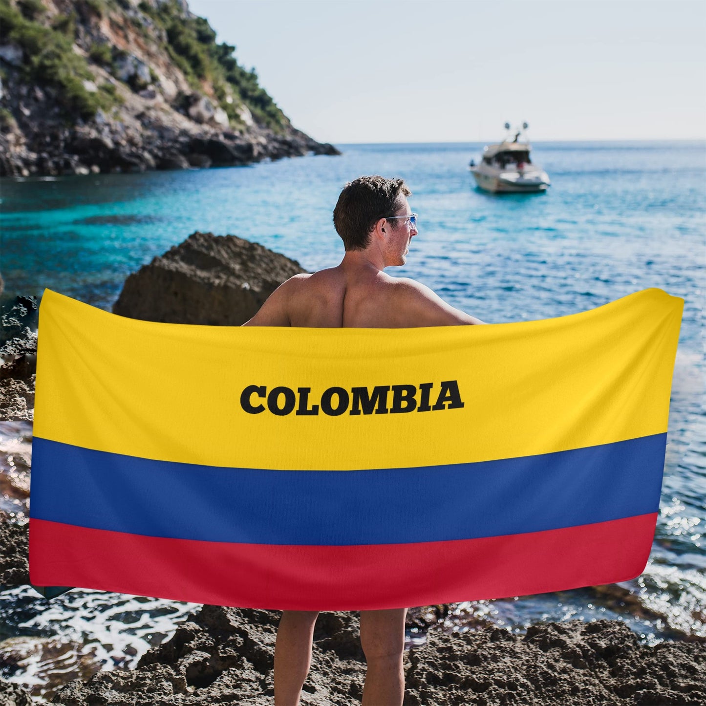 Colombia Flag Beach Towel 31"x71" (Made in USA)