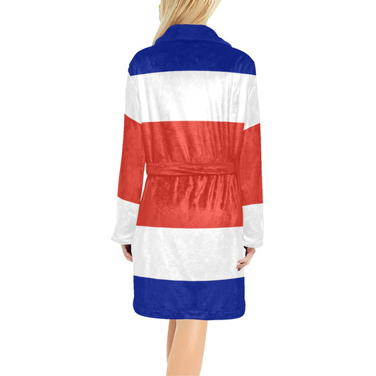 Costa Rica Flag Inspired Women's Fleece Robe