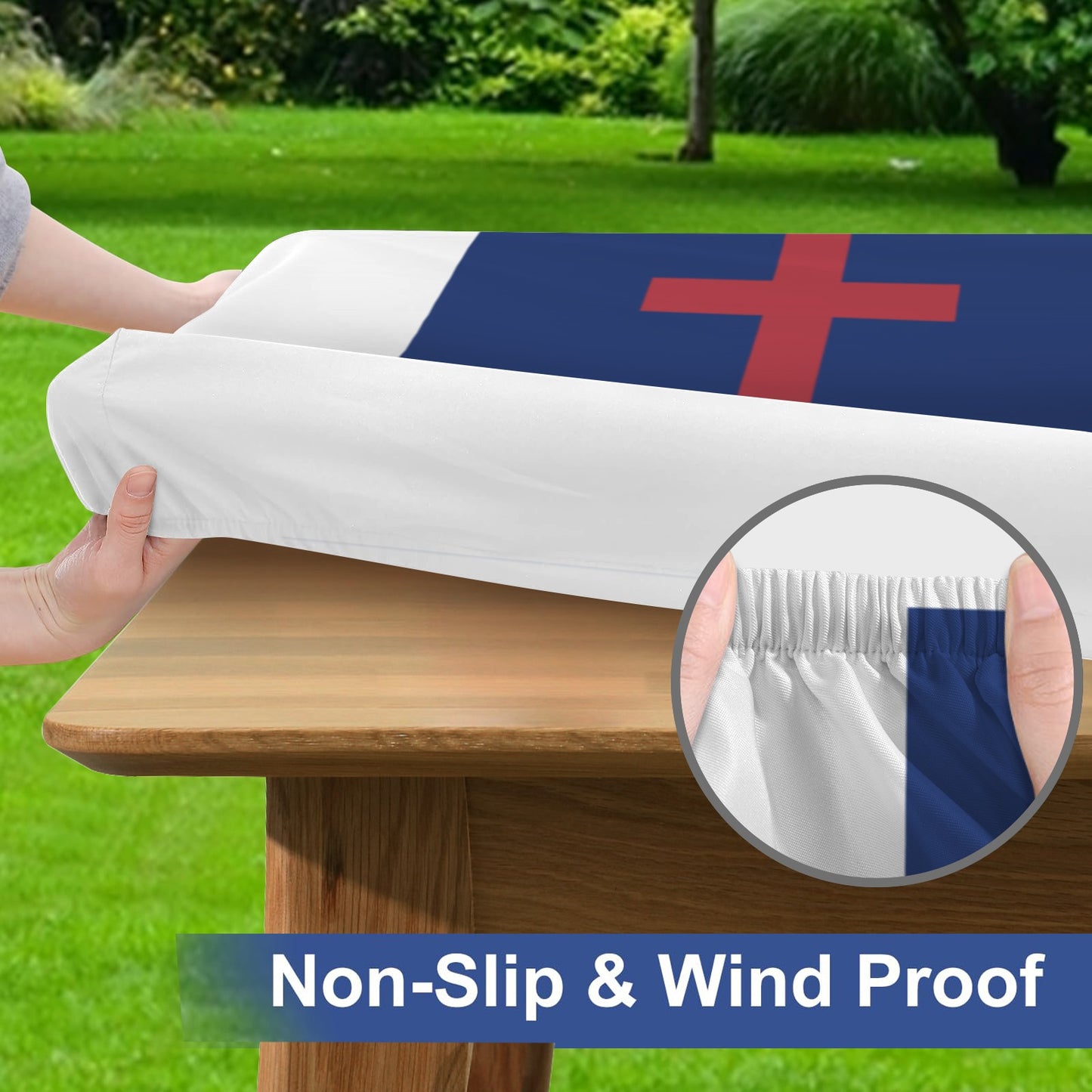 Christian Flag Picnic Table Cover (72" x 30") (Made in the USA)