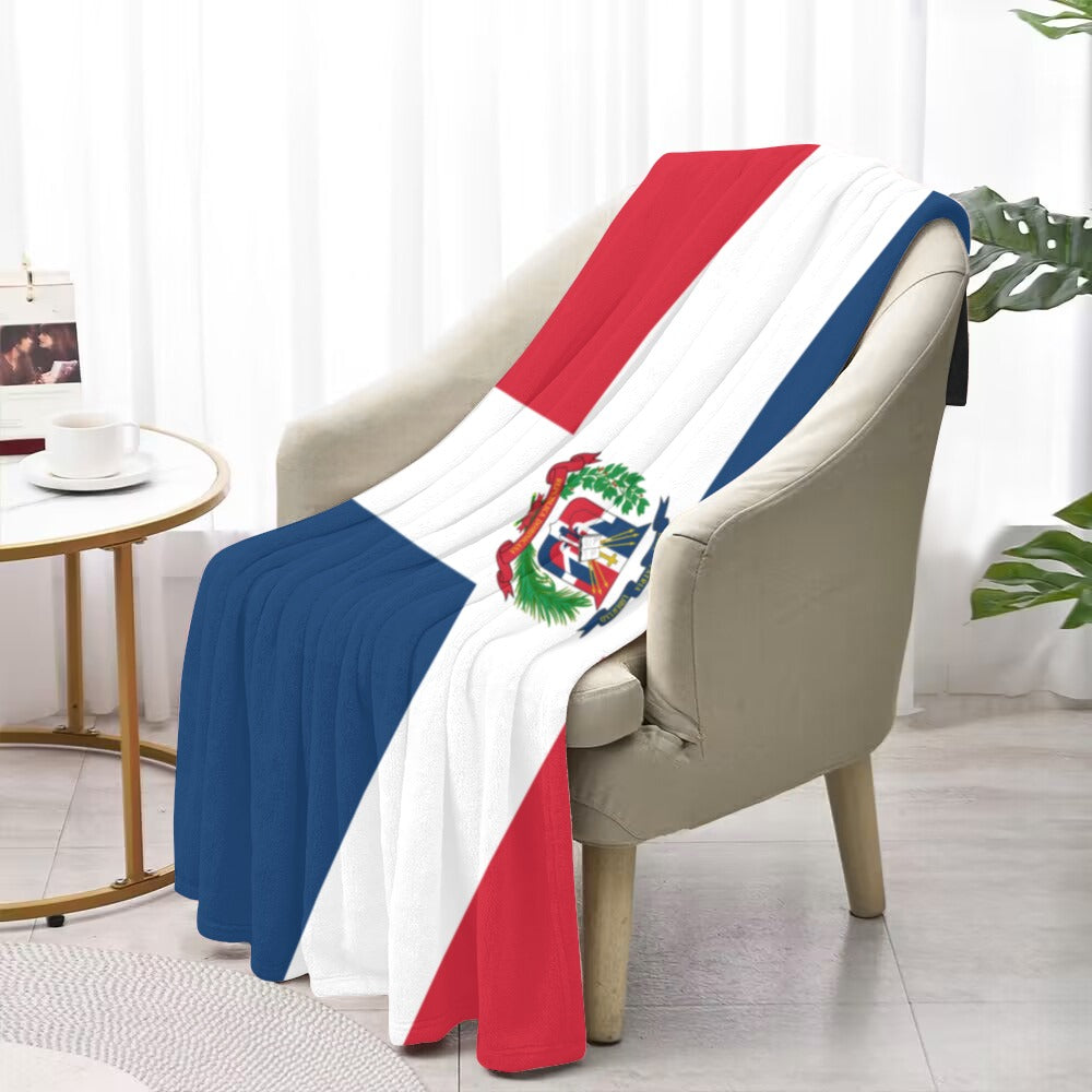 Luv My Flag blanket with Dominican Republic flag design.
