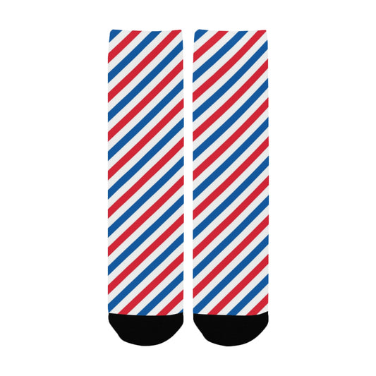 USA/American Flag Inspired Stripe Pattern Women’s Custom Socks Made in the USA