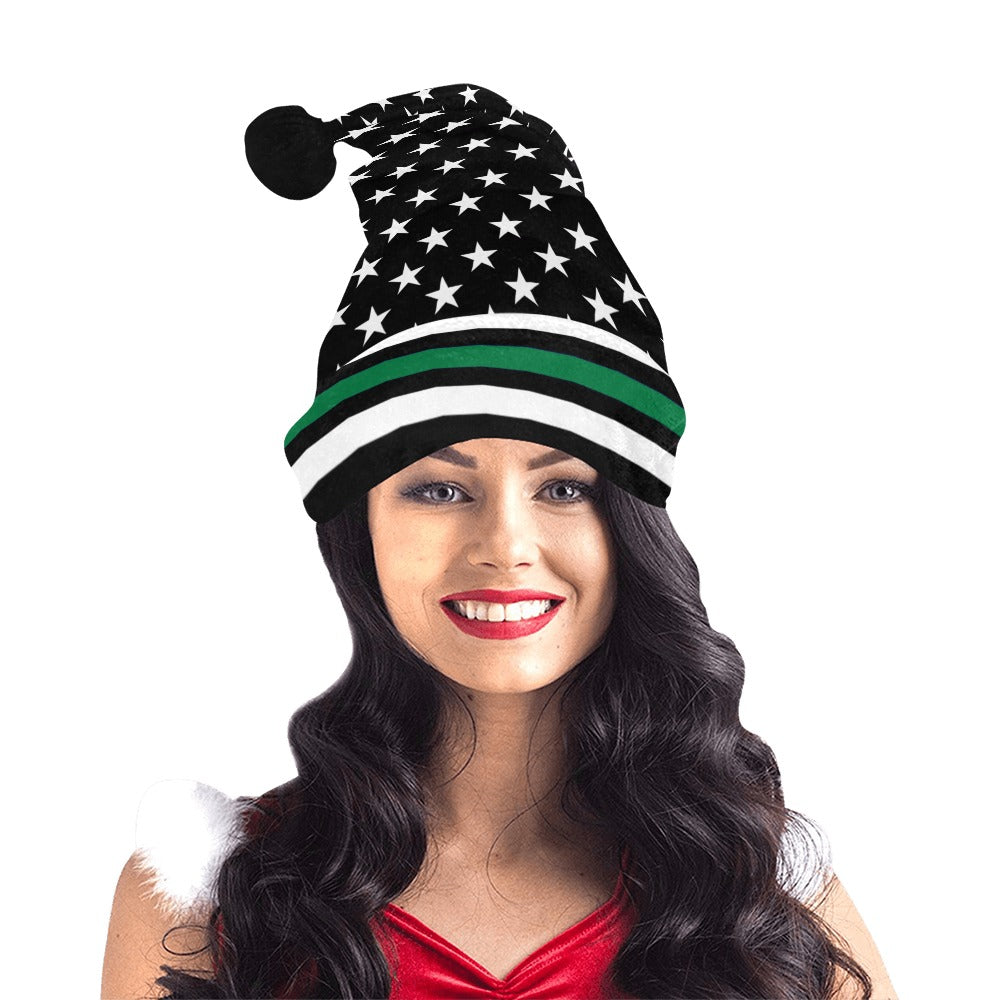 Thin Green Line Flag Christmas Santa Hat