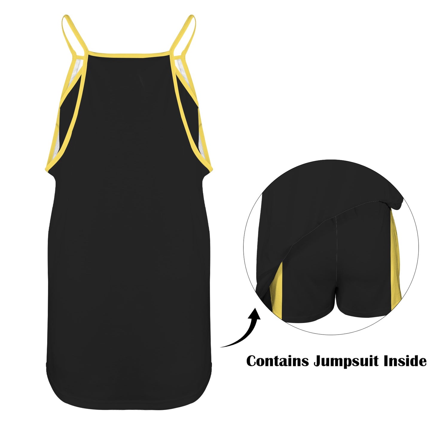 Thin Gold Line Flag Inspired Women's Double-Layered Camisole Dress