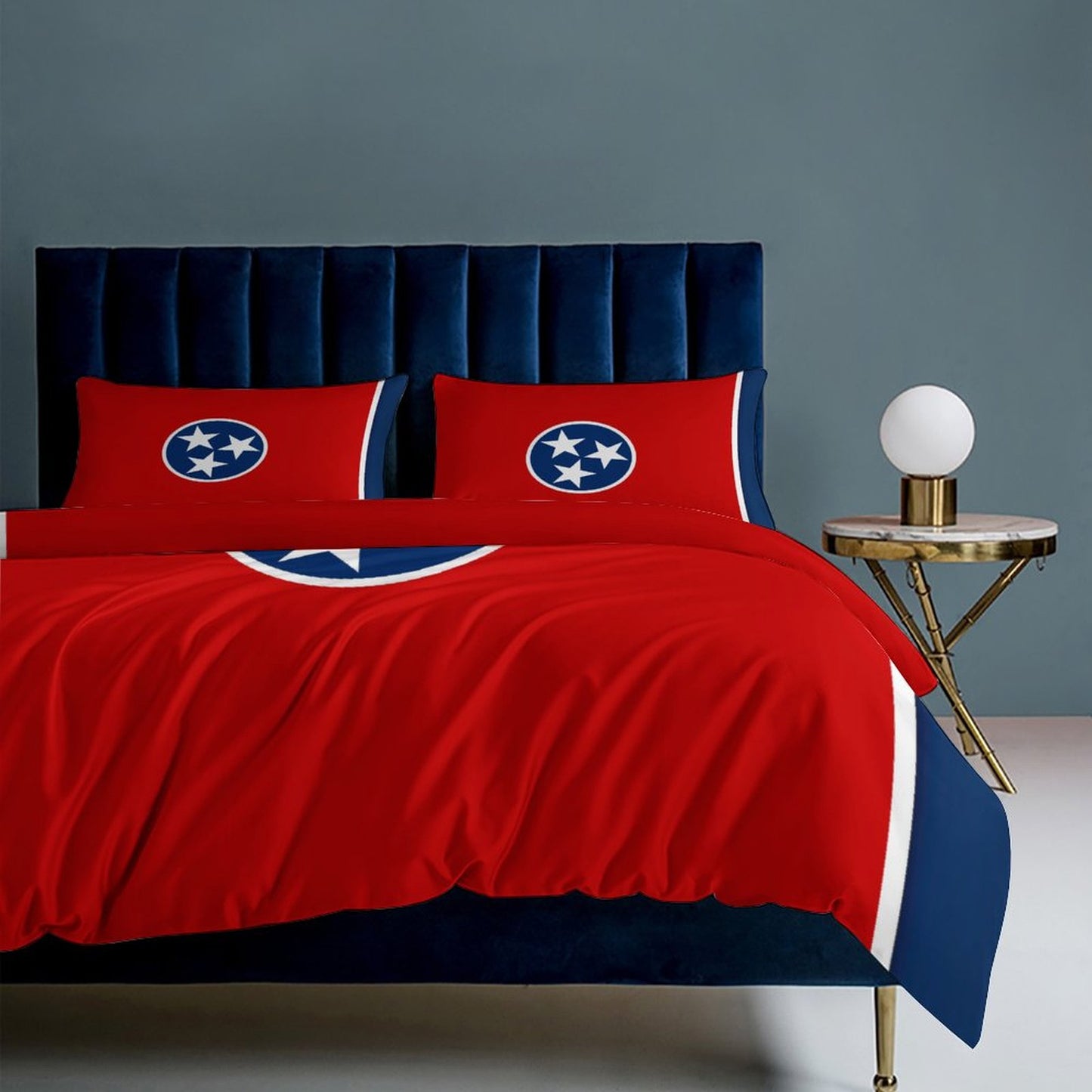 Tennessee Flag Inspired 3-Piece Bedding Set (1 Duvet Cover + 2 Pillow Shams) – 102"×90"