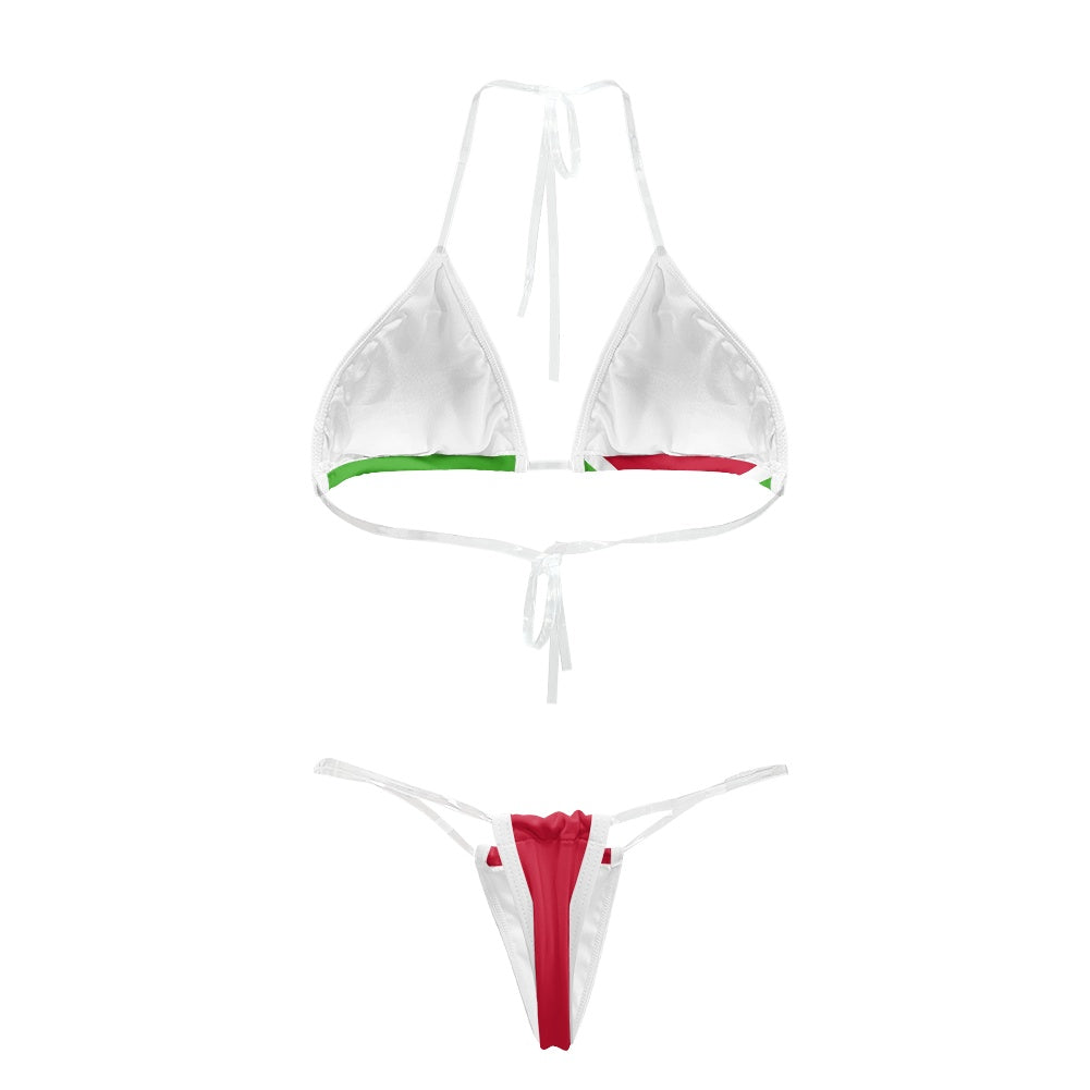 Burundi Flag Inspired Transparent String Bikini