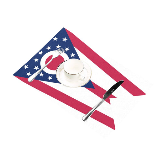 Ohio flag table setting by Luv My Flag brand.