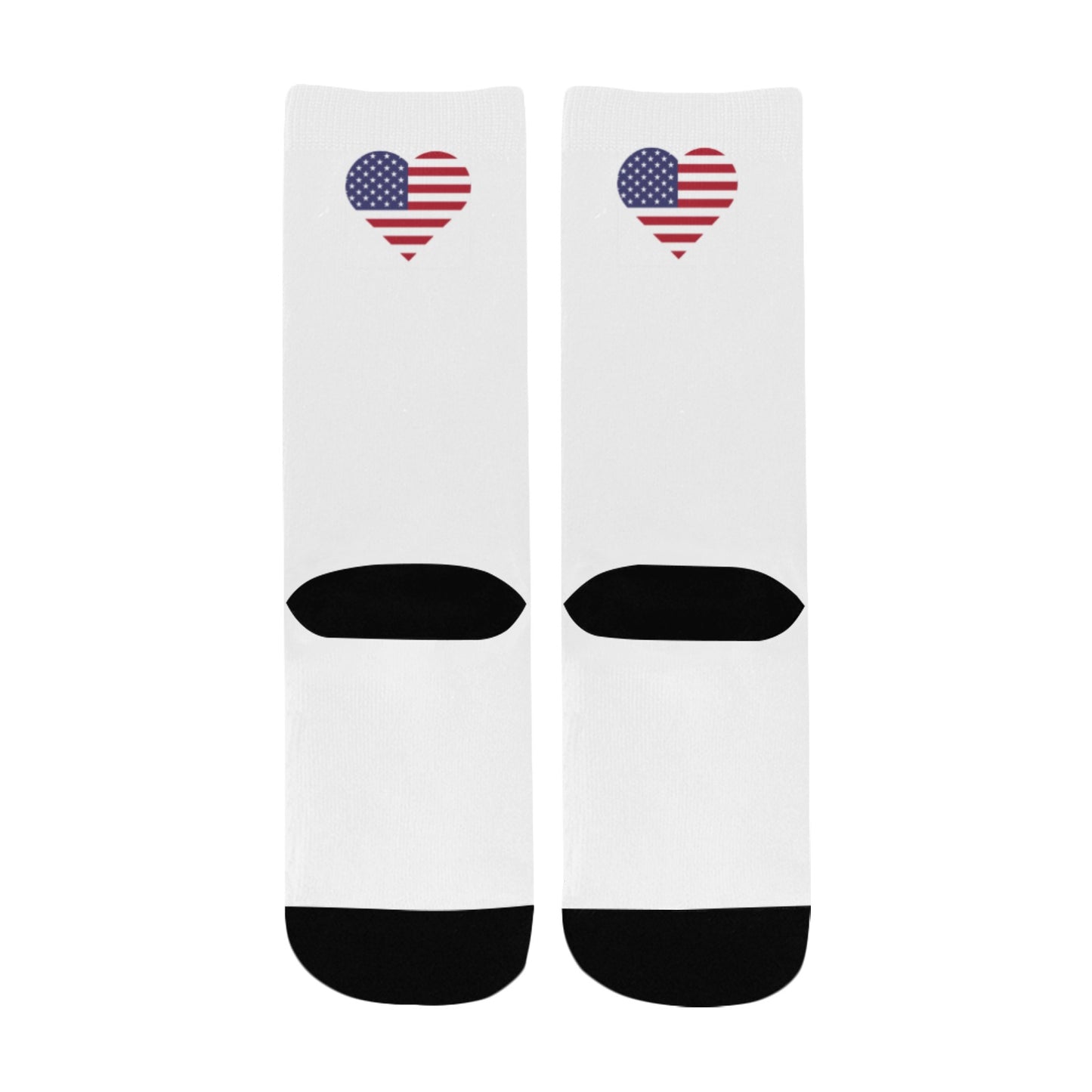 USA/American Flag Inspired Heart Kid's Custom Socks (Made in the USA)