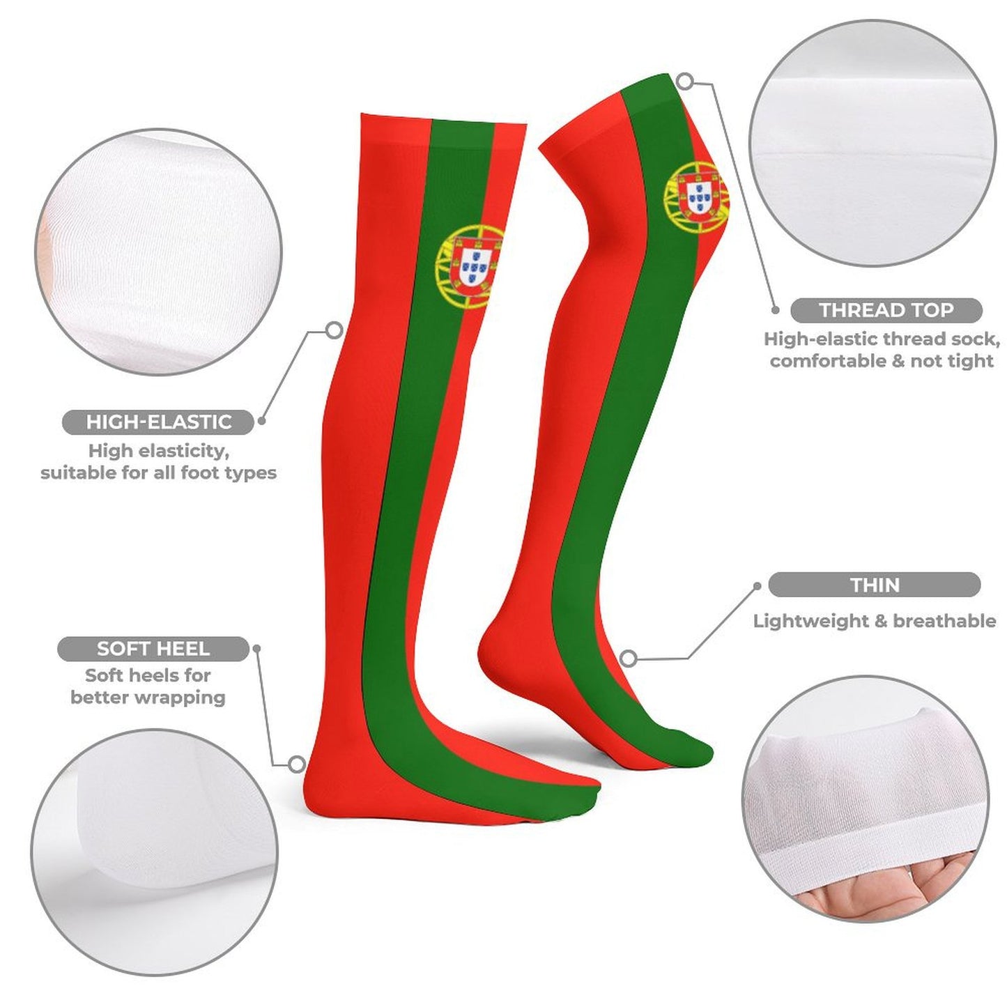 Portugal Flag Trendy Stockings(Long)