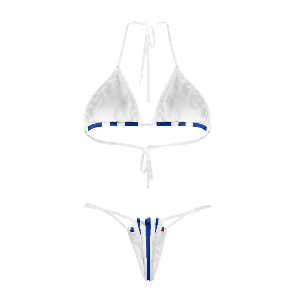 Cuba Flag Inspired Transparent String Bikini
