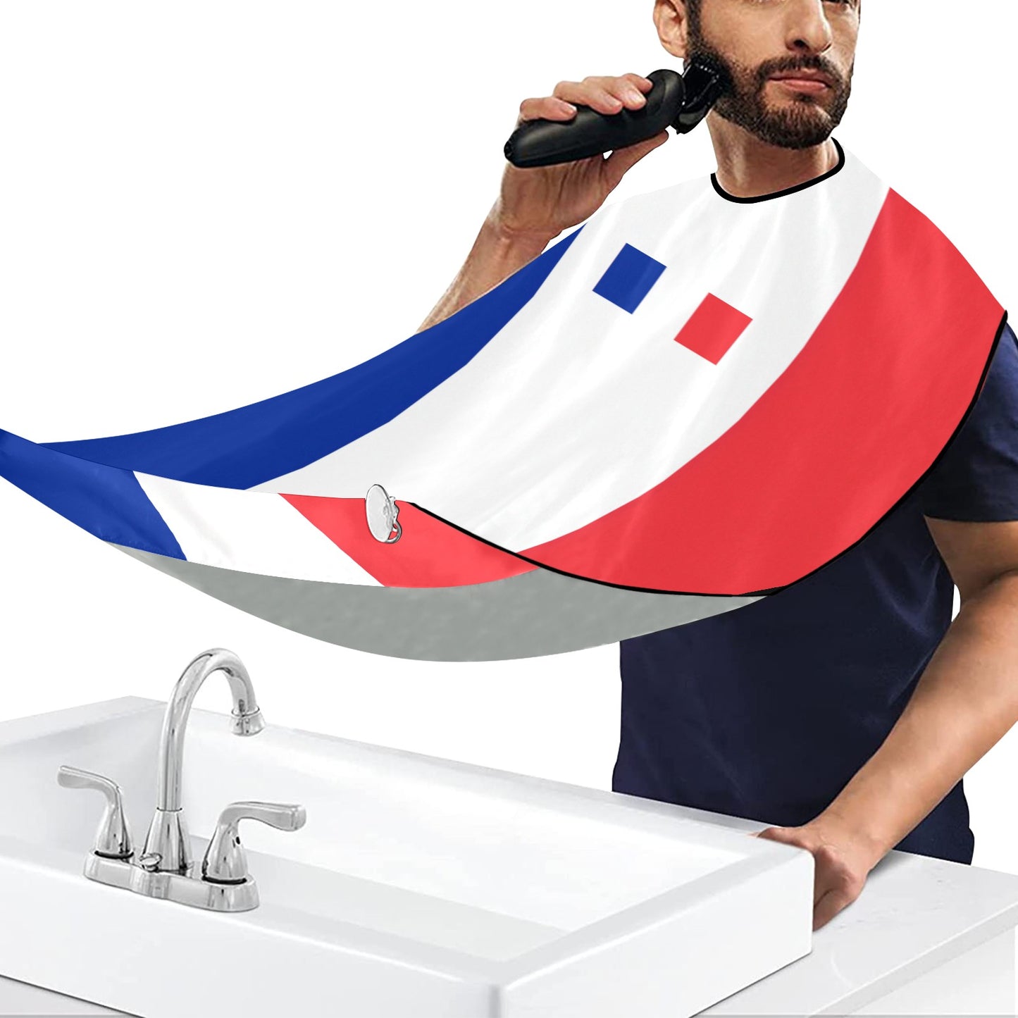France Flag Beard Bib Apron for Men Shaving & Trimming
