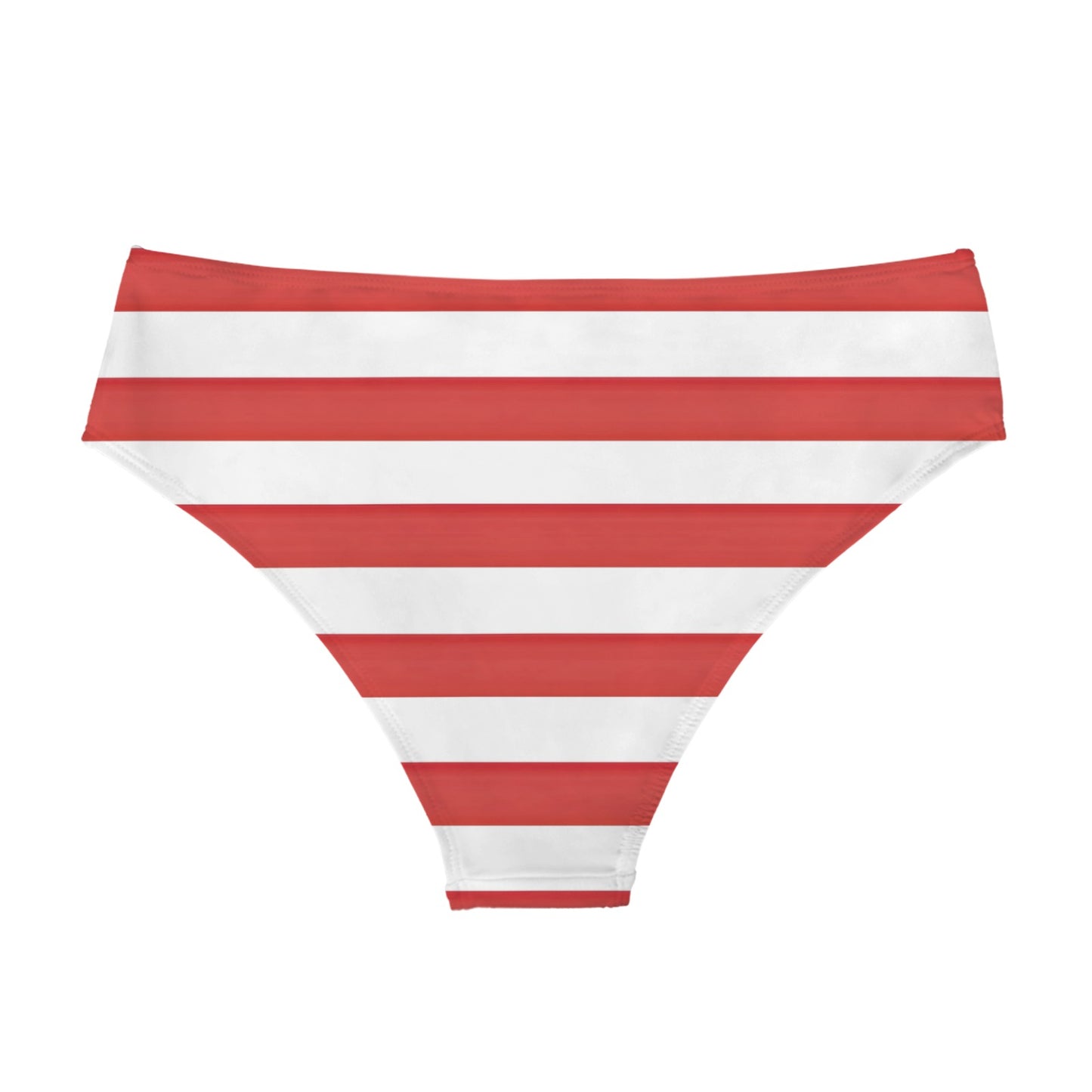 USA/American Flag Inspired Stripes High-Waisted Bikini Bottom