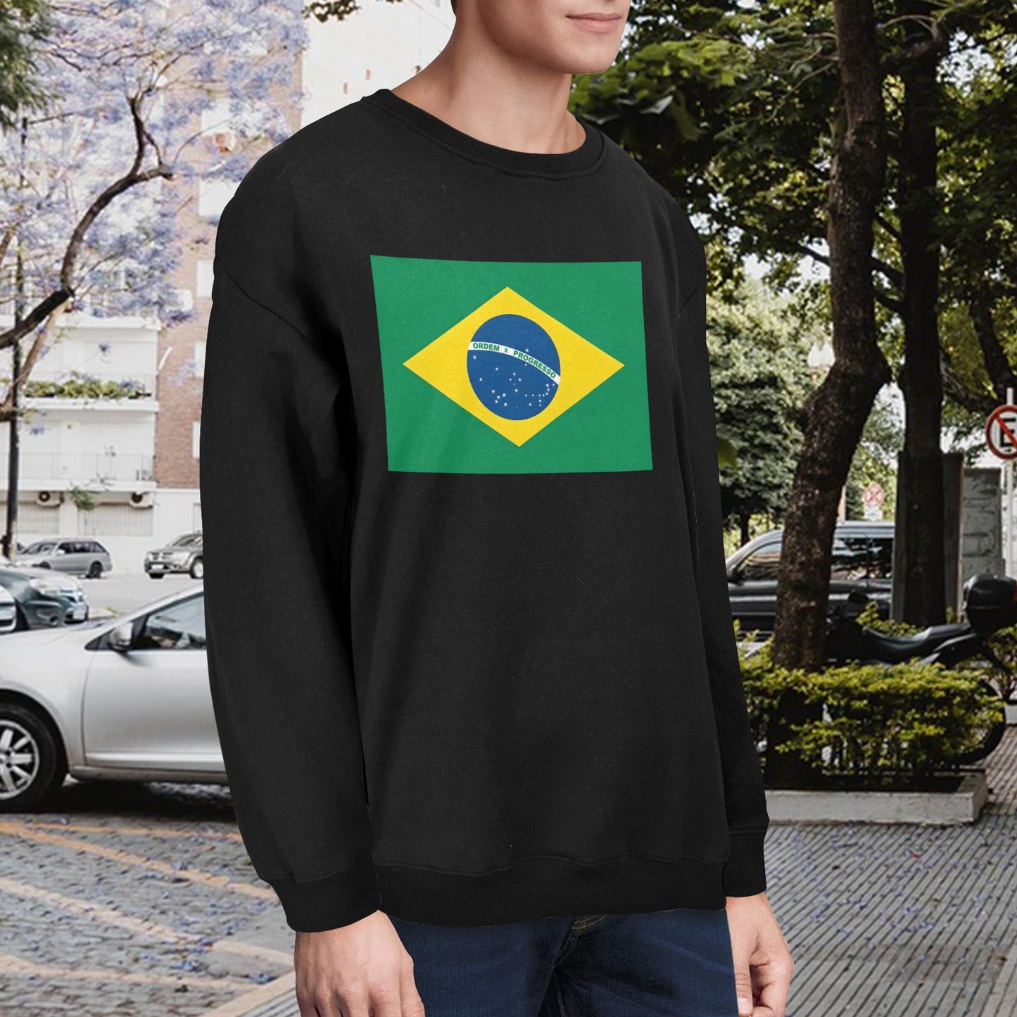 Brazil Flag Unisex Fleece Sweatshirt (Made in the USA)