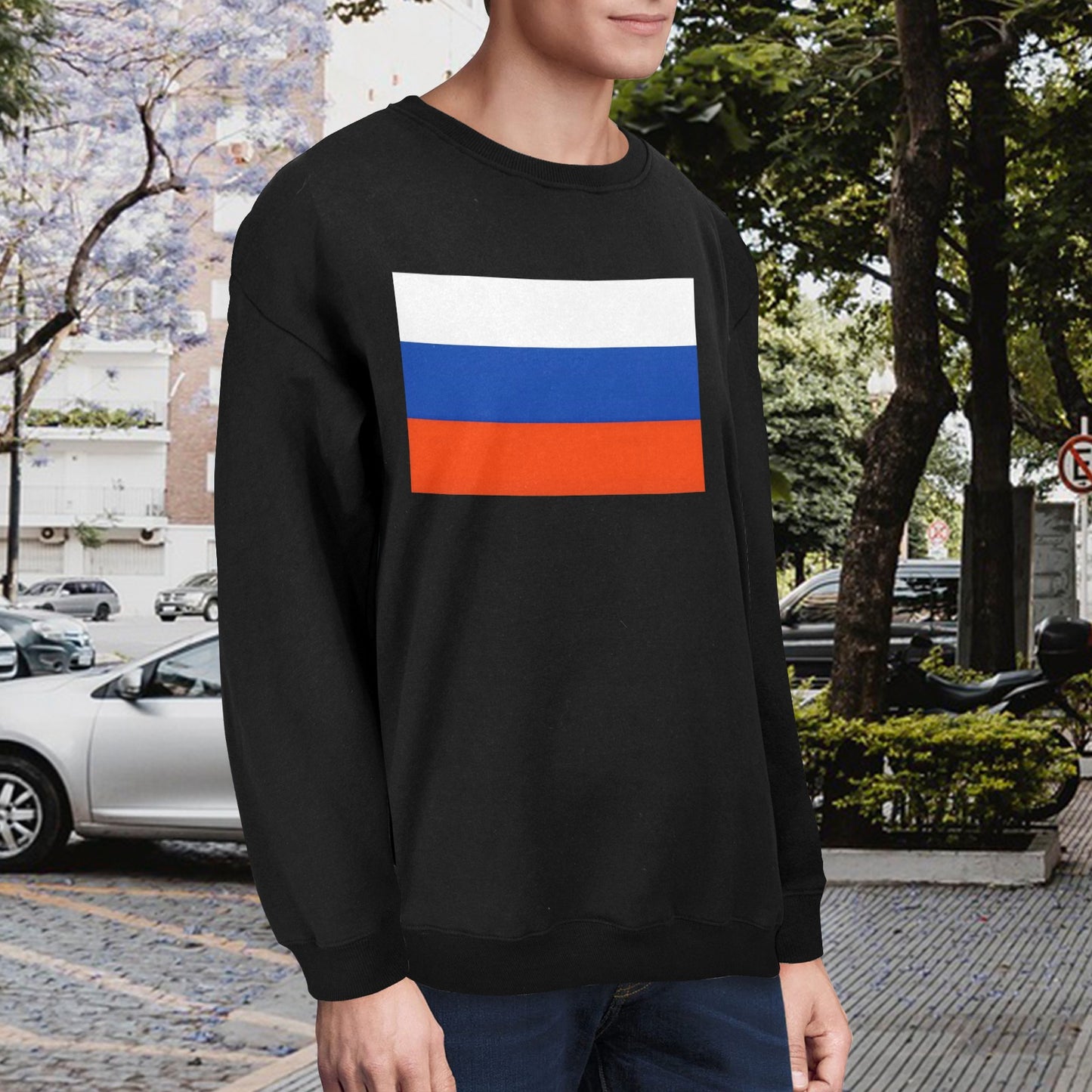 Russia Flag Unisex Fleece Sweatshirt (Made in the USA)