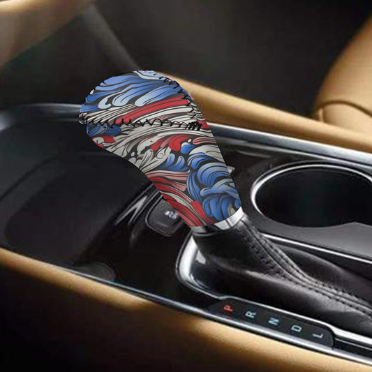 USA/American Flag Inspired Floral Pattern Gear Lever Cover+Hand Brake Cover