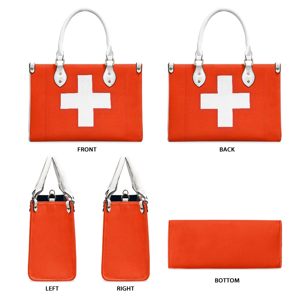 Switzerland Flag Bag With Alpine Swag – PU Leather Purse With Sleek Tag - Luv My Flag